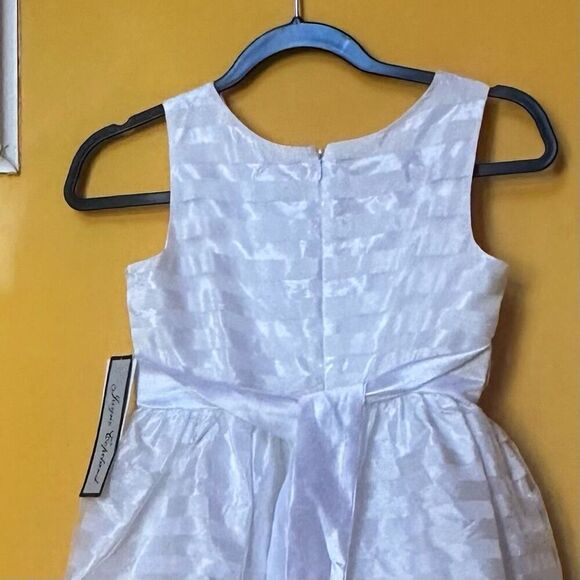 Jayne Copland Girls White Communion Flower Girl Dress With Bow Sz 12 - Picture 4 of 5
